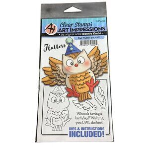 Art Impressions Flutters Owl Stamp & Die Set